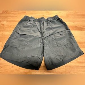 AFTCO Original Mens Fishing Shorts Long (M01L). Charcoal